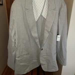 Old Navy Light Gray Single-Button Women's Blazer